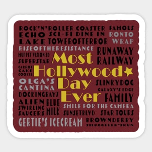 Most Hollywood Day Ever! Sticker